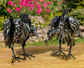 Set of 2 Assorted Galvanized Iron Vulture Figurines | ZLIZR196540-SET