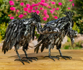 Set of 2 Assorted Galvanized Iron Vulture Figurines | ZLIZR196540-SET