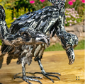 Set of 2 Assorted Galvanized Iron Vulture Figurines | ZLIZR196540-SET