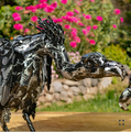 Set of 2 Assorted Galvanized Iron Vulture Figurines | ZLIZR196540-SET