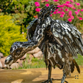 Set of 2 Assorted Galvanized Iron Vulture Figurines | ZLIZR196540-SET