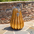 Large 46" Tall Gold-Brushed Iron Pumpkin Decoration | ZLIZR800096