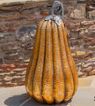 Large 46" Tall Gold-Brushed Iron Pumpkin Decoration | ZLIZR800096