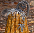 Large 46" Tall Gold-Brushed Iron Pumpkin Decoration | ZLIZR800096
