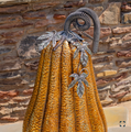 Large 46" Tall Gold-Brushed Iron Pumpkin Decoration | ZLIZR800096