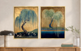 Martha Stewart Perry Street | Modern Landscape: Willow Study II | Framed Contemporary Tree Art | WWDMS00034b