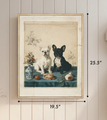 Martha Stewart Bedford | Farm Companion Portrait: Black and White Dogs | Framed Country Farmhouse Wall Art | WWDMS00036b