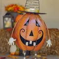 Pair of 31.5" Tall Jack-O-Lantern Halloween Figurines with LED Witch's Hats | ZLIZR195973