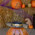 Pair of 31.5" Tall Jack-O-Lantern Halloween Figurines with LED Witch's Hats | ZLIZR195973