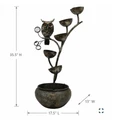 35.5" Tall Metal Owl on Branch Cascading Bowl Fountain | ZLISK761680)
