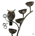 35.5" Tall Metal Owl on Branch Cascading Bowl Fountain | ZLISK761680)