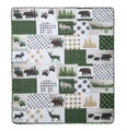 Bear Wilderness Patch Quilted Throw Blanket | DUKDQT25170