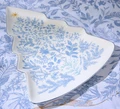 Christmas Tree Plate with Blue Rim (TC82983