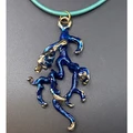 Large Bronze Coral Pendant with Blue Patina | Nature Jewelry | ASJBRP1062-B