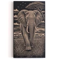Engraved Birch Wood Panel of Elephant | BEN5514-ELEWALK