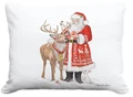 Santa with Reindeer Indoor Outdoor Pillow (MCMLT2615
