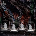 Bronco Etched Fine Crystal 13 oz DOF Glass Set of 4 | EC660-WS-13/4