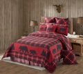 Cabin LIfe Bear Red and Black Quilt Set | DUKDQ23249