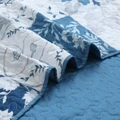 Harmony Blue and White Floral Quilted Throw Blanket | DUKDQT25269