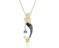14K Gold Blue Sapphire Mermaid Droplet Pendant | Nature Jewelry | HTSSMP-36080