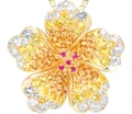 Yellow Hibiscus Flower Pendant | Nature Jewelry | HTFHP-35710/YG
