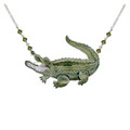 Alligator Large Cloisonne Pendant Necklace | Bamboo Jewelry | BJ0239LN