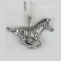 Zebra Pendant Sterling Silver Necklace | Kabana Jewelry | KP225 -2