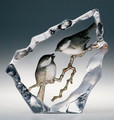 Marsh Tits Crystal Sculpture | 33949 | Mats Jonasson Maleras