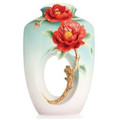 Red Camellia Vase | Porcelain | Franz Collection