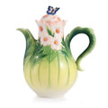Cosmos and Butterfly Porcelain Teapot | FZ03043 | Franz Porcelain Collection