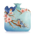 Jovial Bluebird and Cherry Blossom Vase | FZ03092 | Franz Porcelain Collection