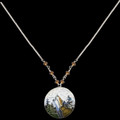 Wolf With Moon Cloisonne Small Necklace | Bamboo Jewelry | BJ0071sn -2