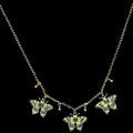 Swallowtail 3 Piece Cloisonne Crystal Necklace | Bamboo Jewelry | BJ0004-nck -2