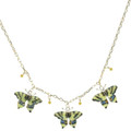 Swallowtail 3 Piece Cloisonne Crystal Necklace | Bamboo Jewelry | BJ0004-nck