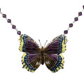 Mourning Cloak  Butterfly Crystal Necklace | Bamboo Jewelry | BJ0127cyn