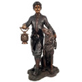 Man and Retriever Lantern Bronze Outdoor Statue | Metropolitan Galleries | SRB25447