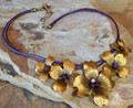 Dogwood Graduated Flower Brass Necklace | Elaine Coyne Jewelry | NSG840N -2