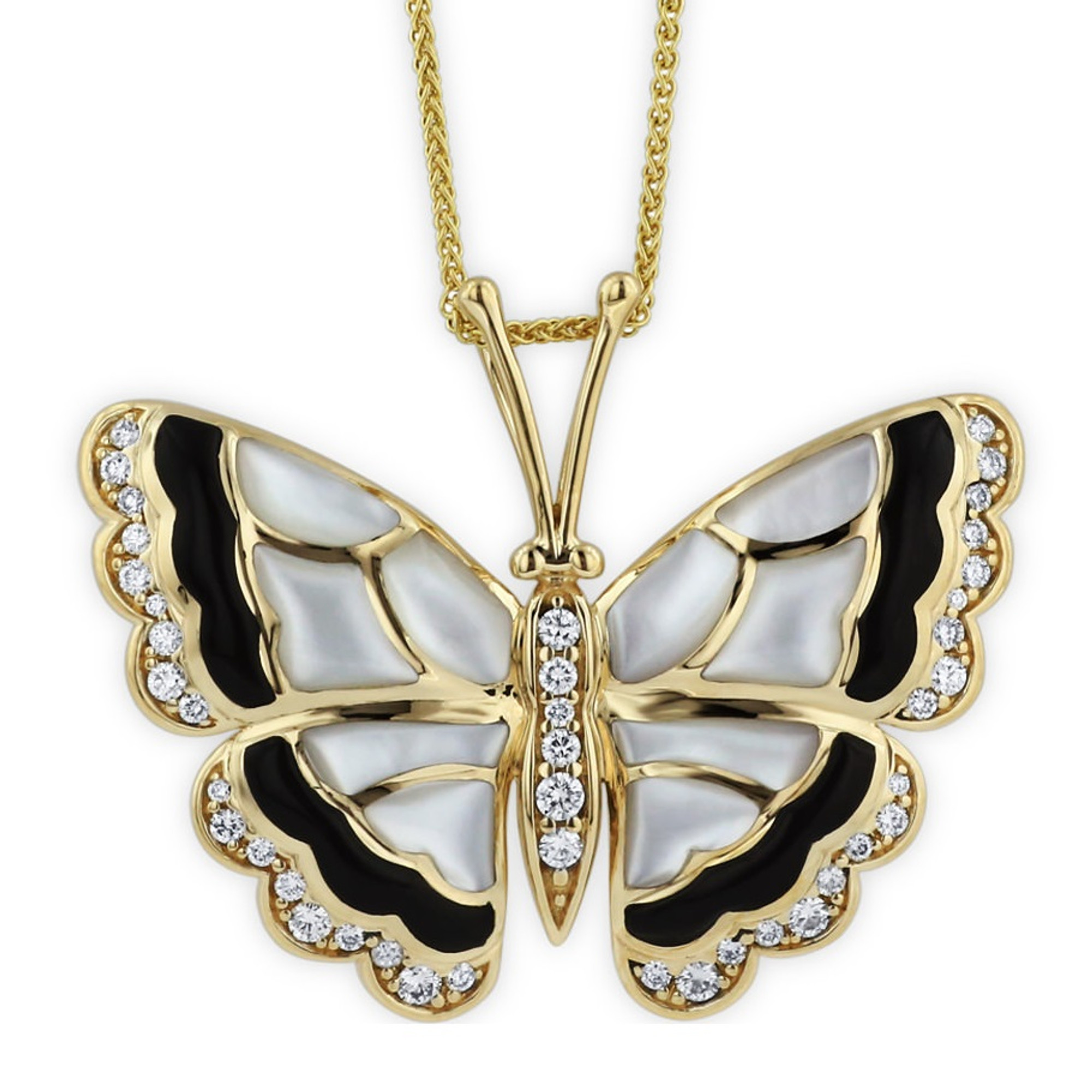 Buy LA BELLEZA Gold Plated Sleek Pearl Butterfly Pendant with Chain Necklace  Neckpiece for Girls and Women (In 4 Color) (Black) at Amazon.in