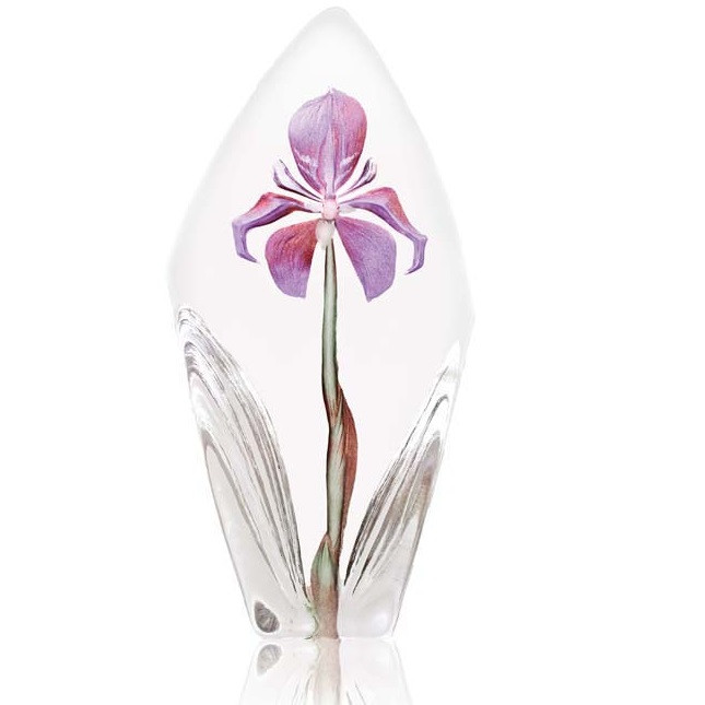 Acarena Purple Flower Crystal Sculpture | Mats Jonasson Acarena