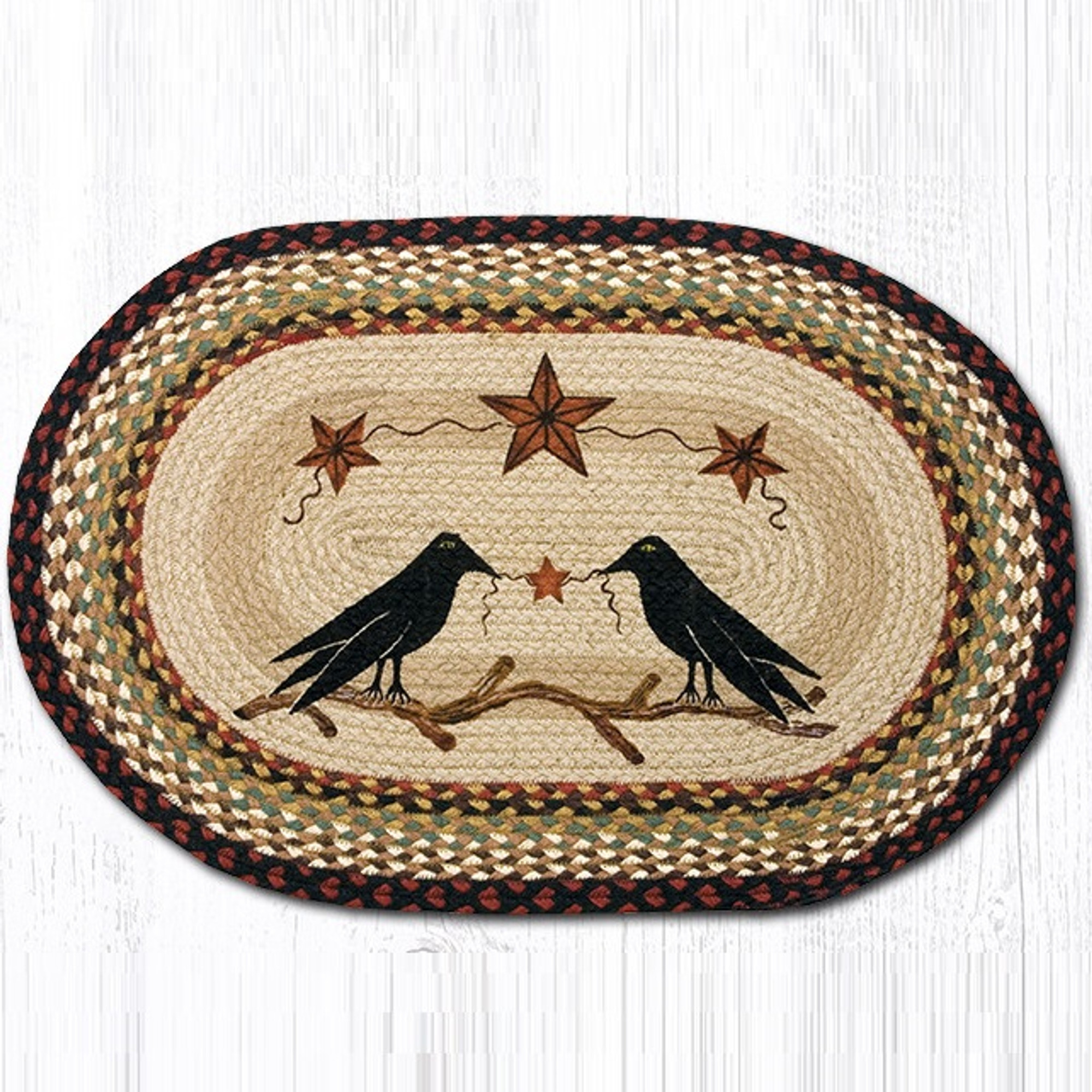 Crow Stars Oval Braided Rug Capitol Earth Rugs Jute Area Rug
