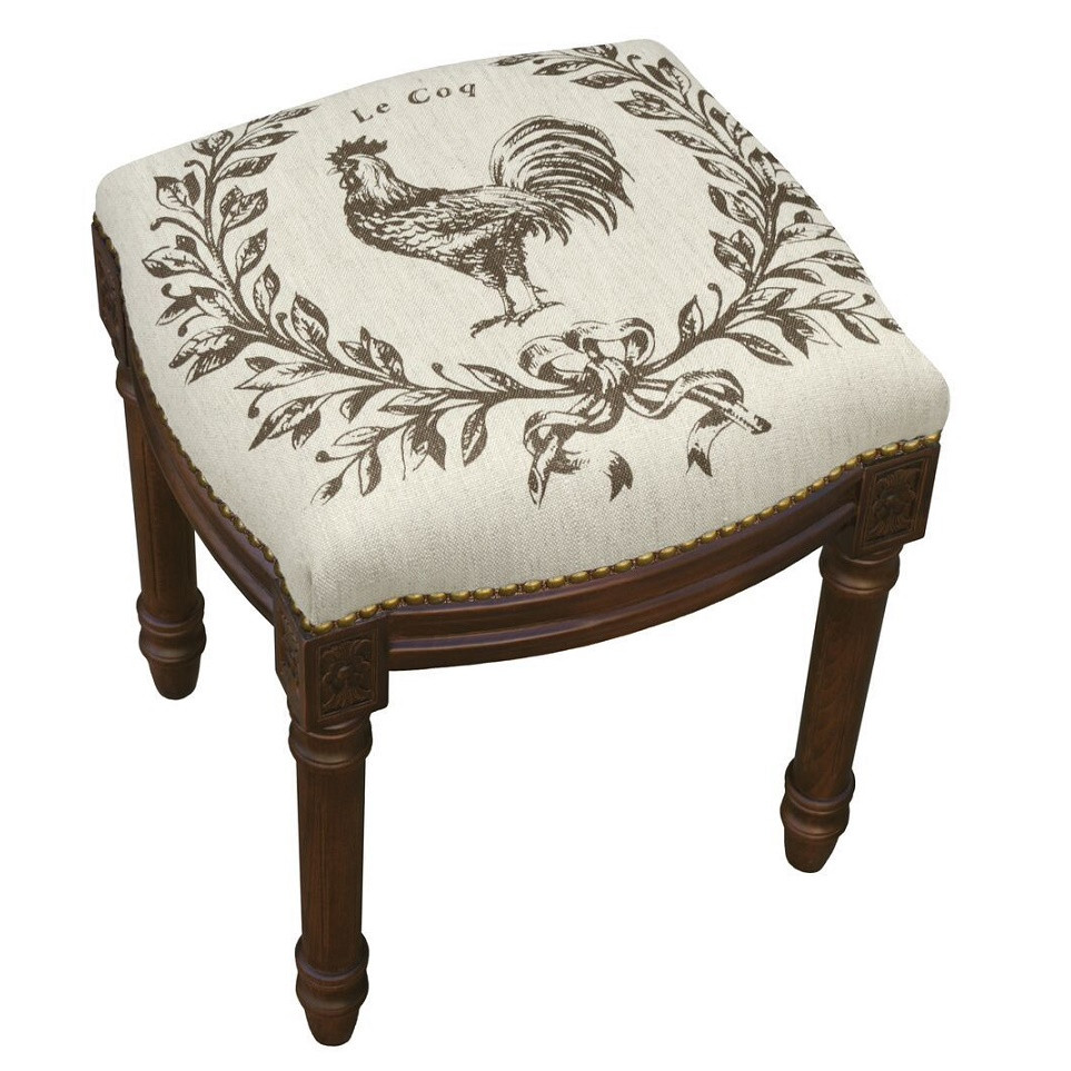 Rooster Linen Vanity Stool Rooster Linen Stool