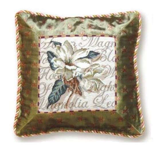 Magnolia Flower Needlepoint Pillow Magnolia Needlepoint Pillow