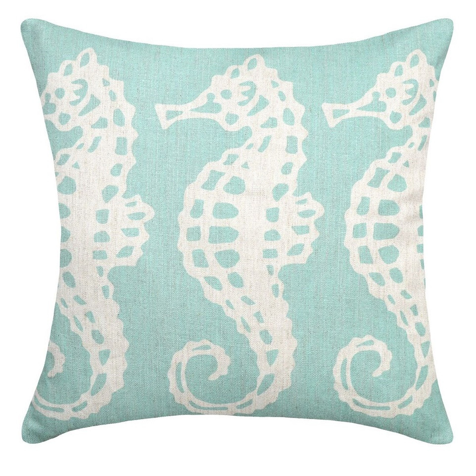 Seahorse Linen Pillow Seahorse Pillow