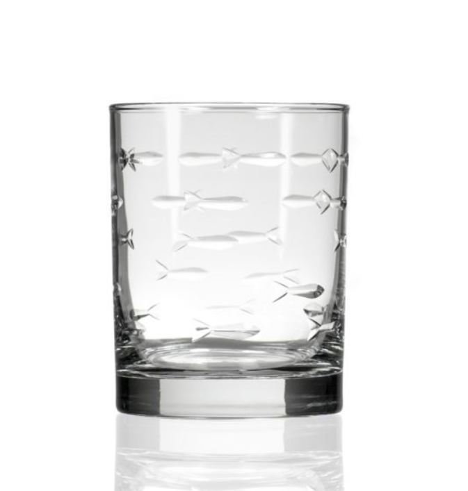 Rolf Glass Fish Old Fashioned Glass