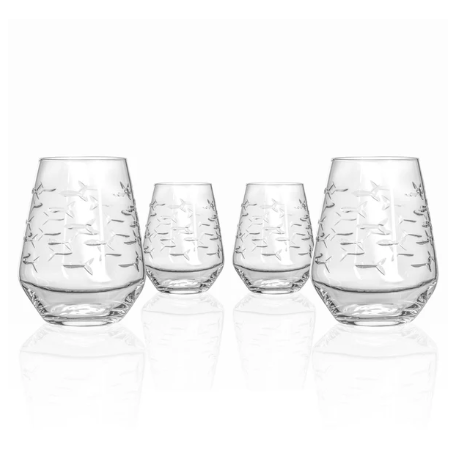 Rolf Glass Fish Stemless Wine Glass