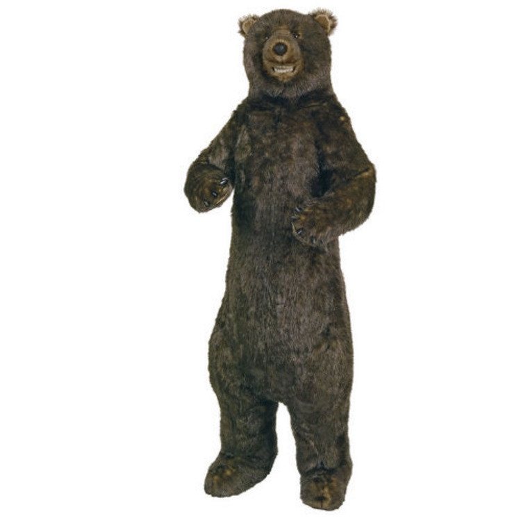 Standing Grizzly Bear Smiling Plush | Stuffed Animal | Life Size