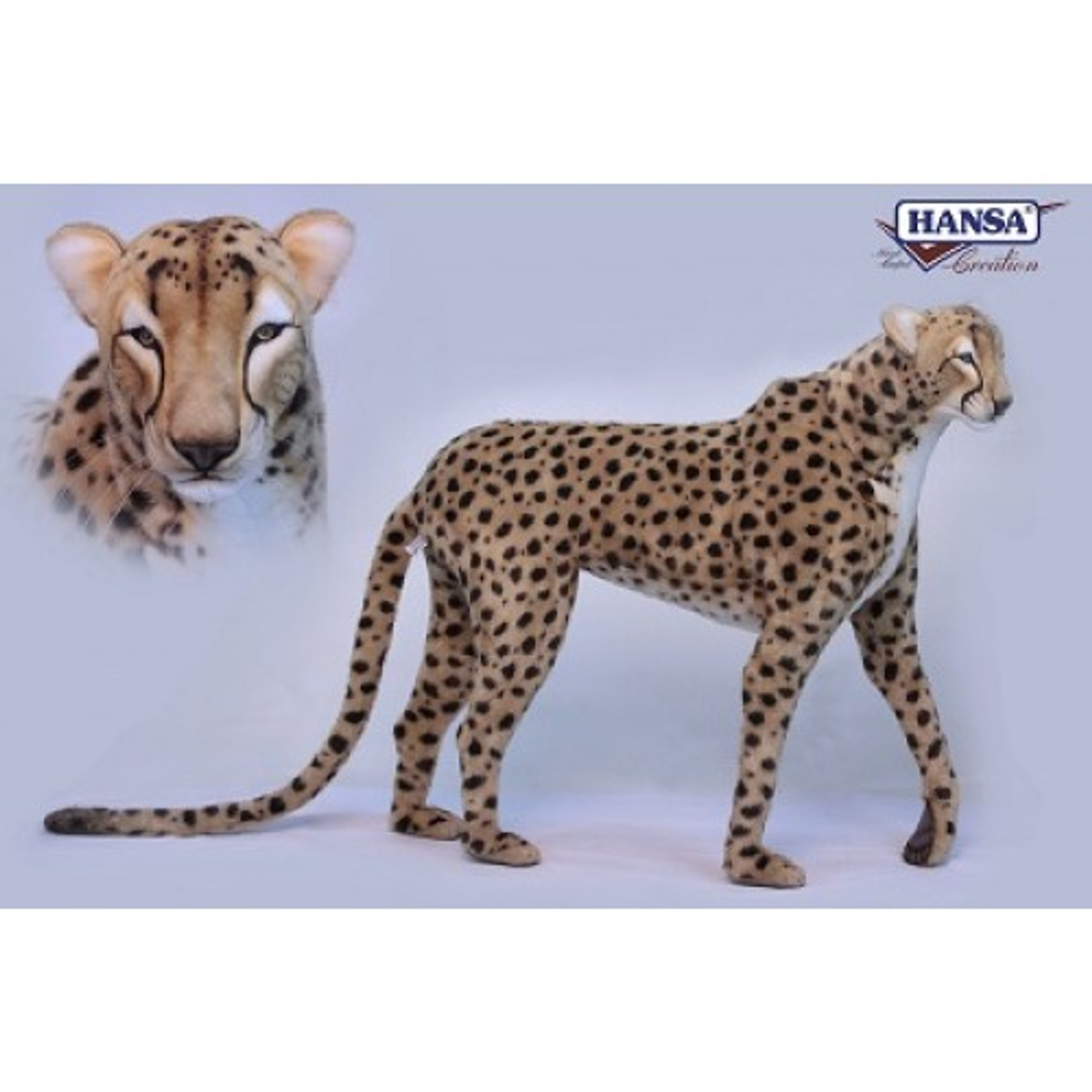 Cheetah Standing Stuffed Animal | Cheetah Plush Statue | Hansa Toys