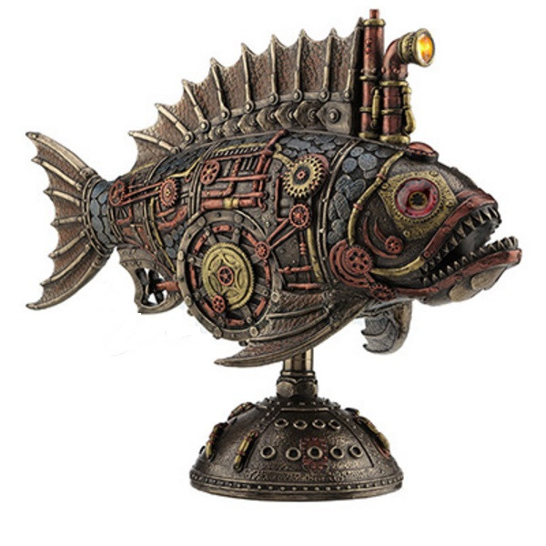 Steampunk Fish Submarine Sculpture | Melanocetus - Supero Duo