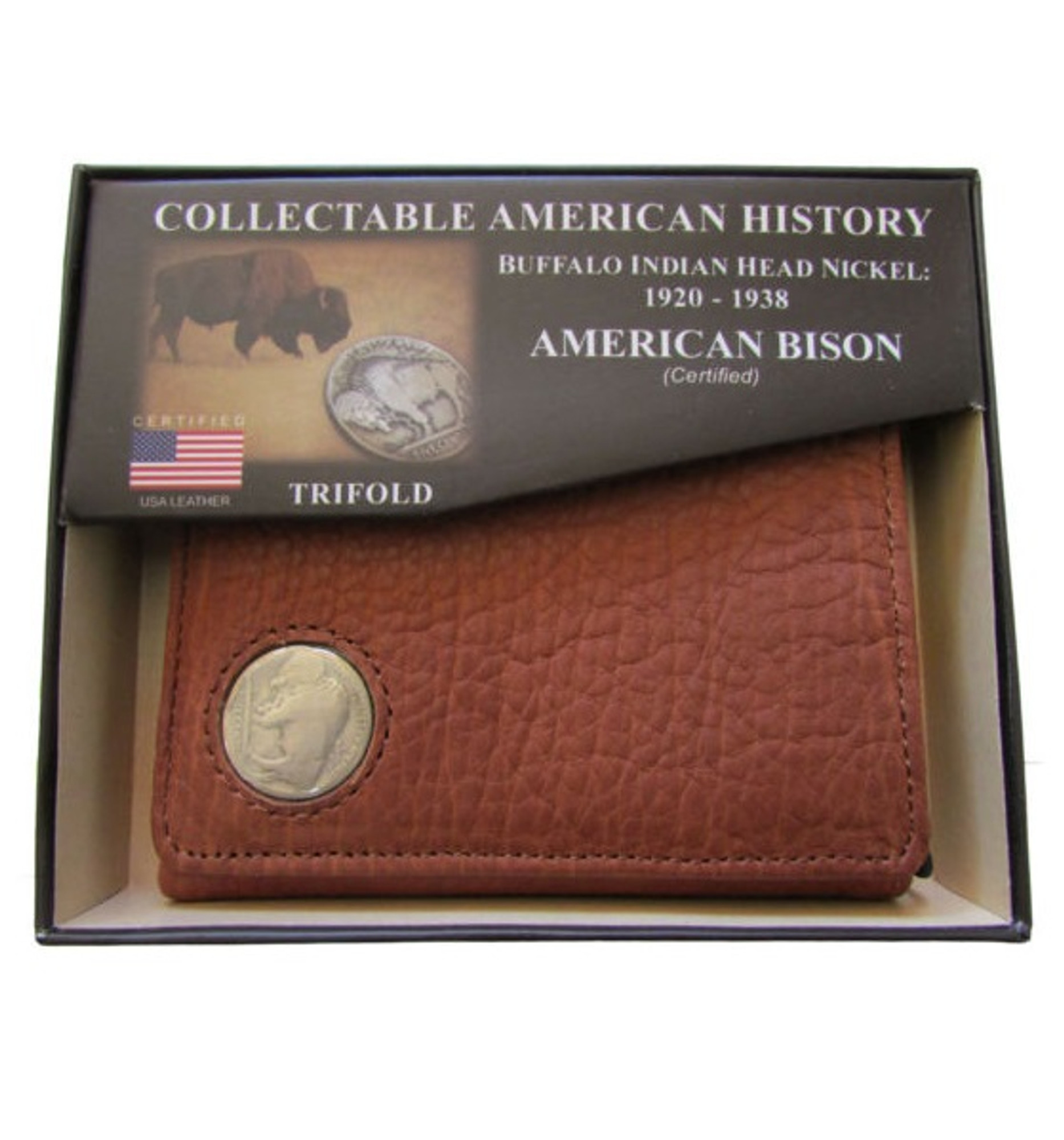 American Bison Buffalo Nickel Men's Trifold Wallet