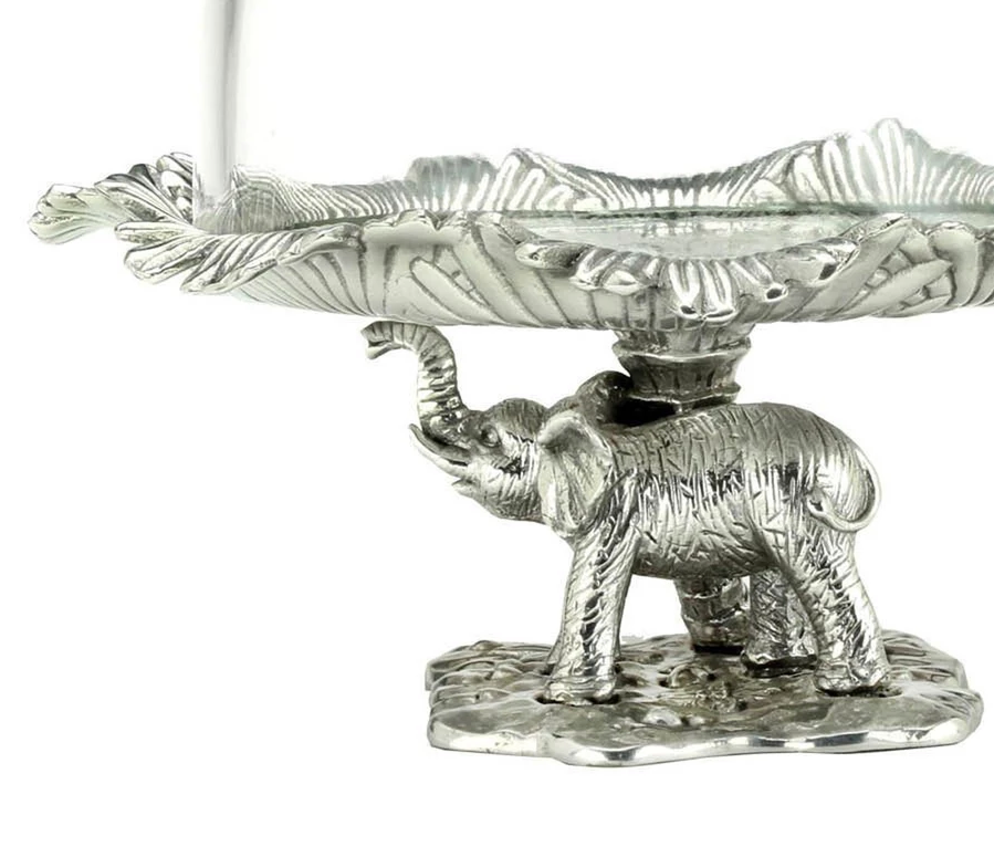elephant domed cake plate mini arthur court